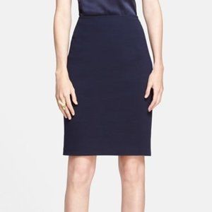 SOLD St John Knits Navy Blue Straight Pencil Skirt Size 8